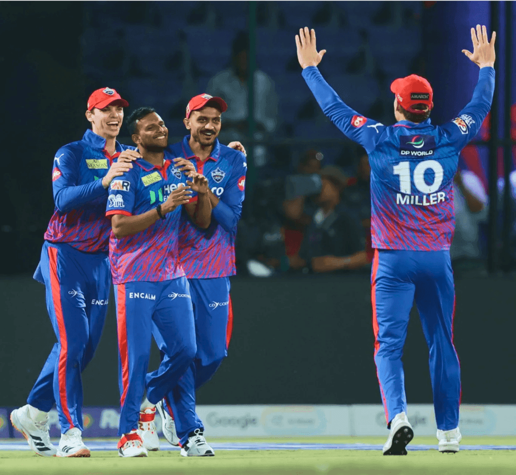Delhi Capitals IPL 2026 jersey seen during broadcast