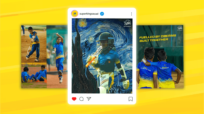 Super Kings Academy social media post positioning the academy as more than a coaching centre — a global cricket ecosystem