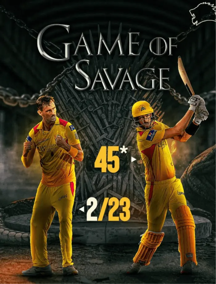 Game of Savage, a Texas Super Kings player poster