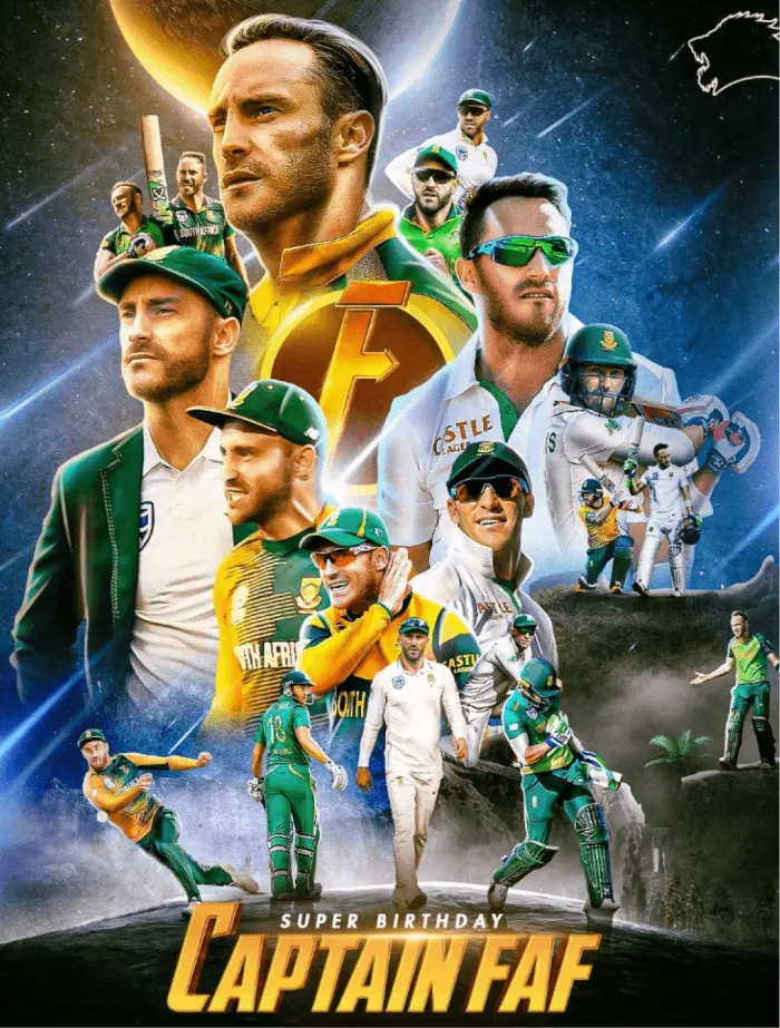 Captain Faf, a Texas Super Kings birthday poster