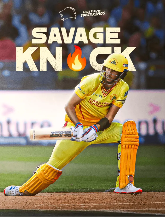 Savage knock, a Texas Super Kings player poster