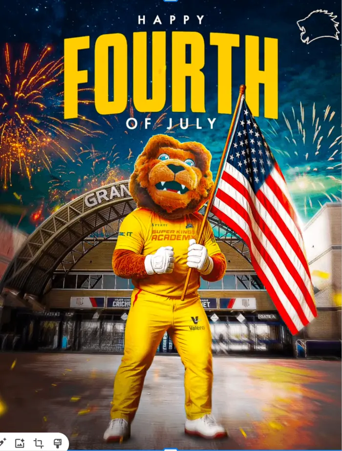 Fourth of July, a Texas Super Kings mascot poster